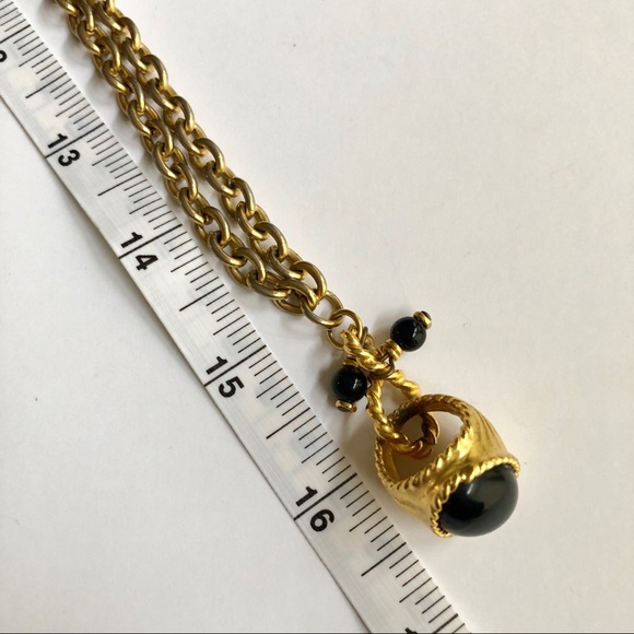 Vintage Boyfriend Ring Black and Gold Chain - Picture 8 of 13